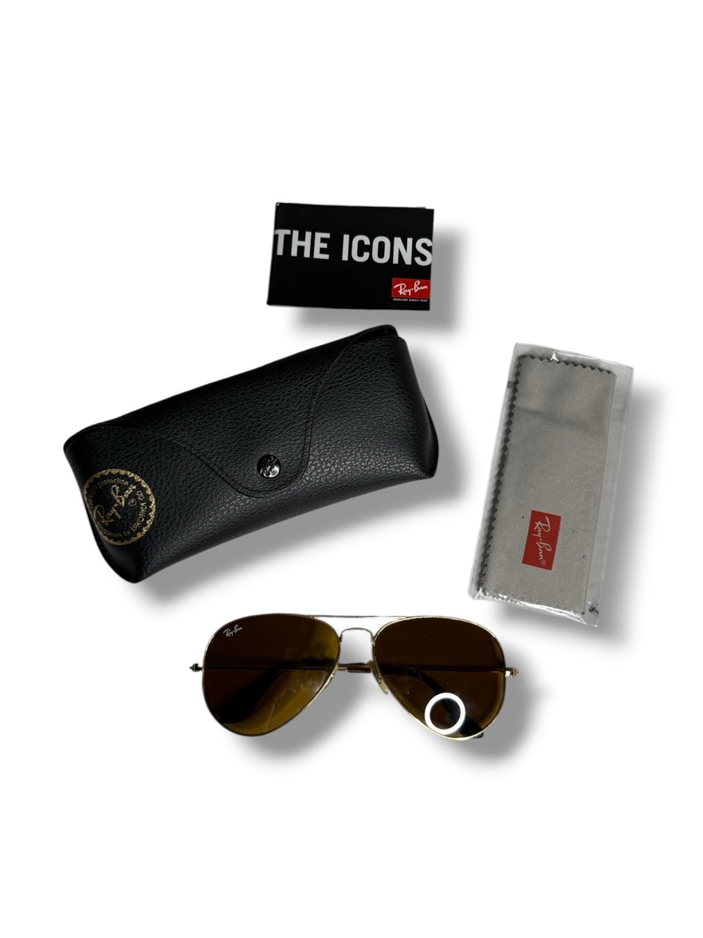 Ray-Ban Aviator Gold Frame Brown Lens 58-14 Sunglasses - Picture 3 of 7